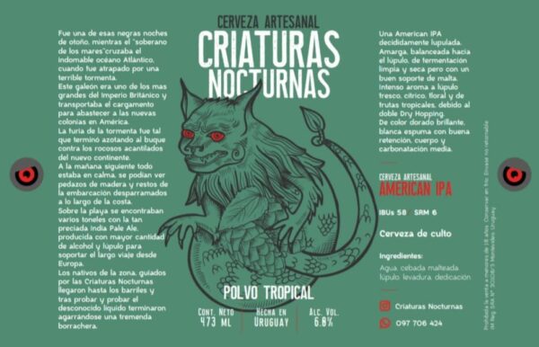 Criaturas Nocturnas Polvo Tropical Ipa lata 473 cc - Birrava